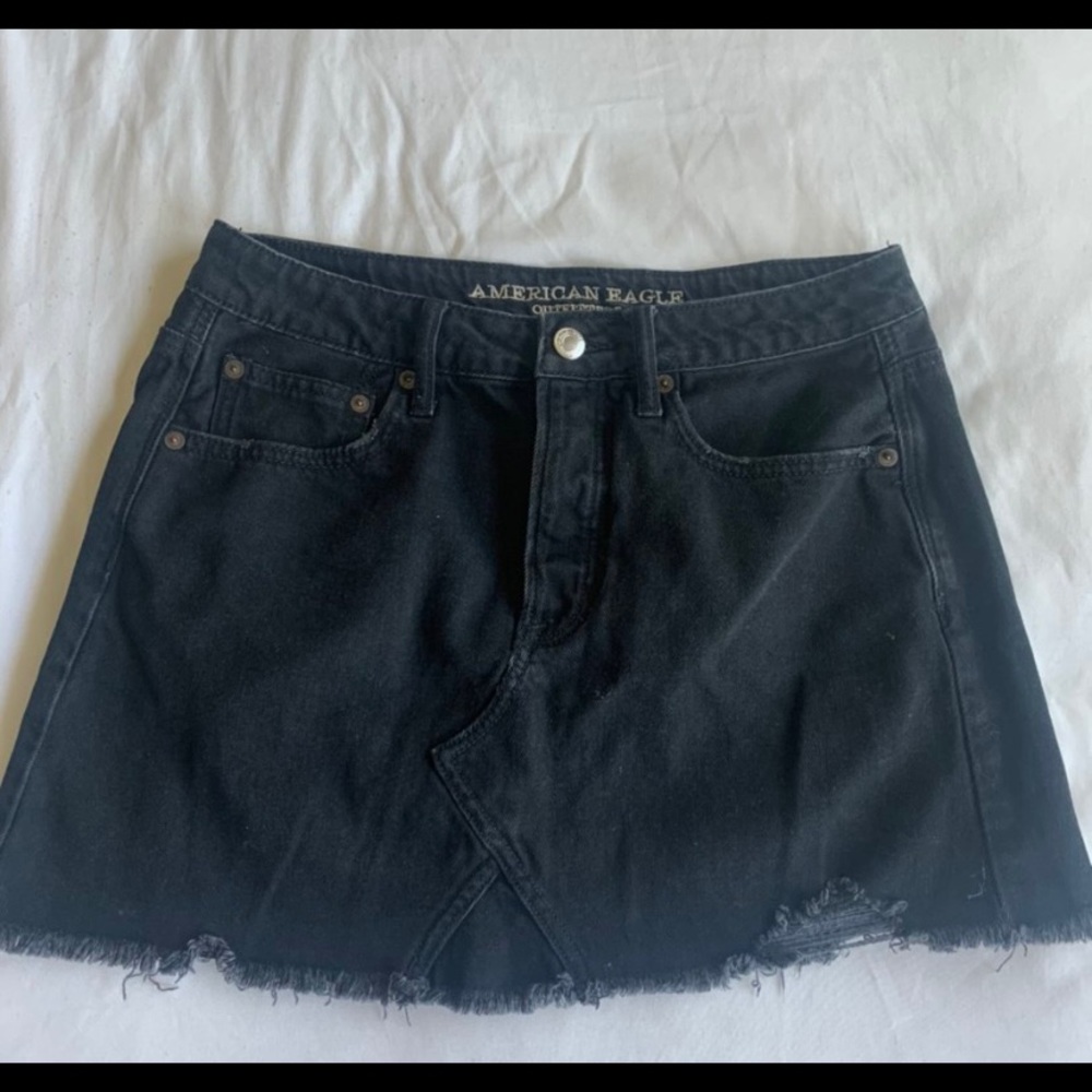 A&E Black denim mini skirt